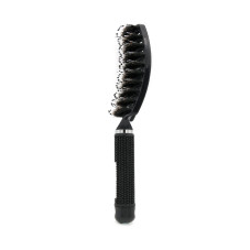 Flat brush with natural bristles Global Fashion 1501 black