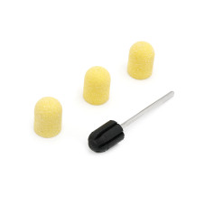 Cap set (3 pcs.) and rubber nozzle, size 10*15 mm, #80 yellow