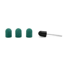 Cap set (3 pcs.) and rubber nozzle, size 10*15 mm, #120 green