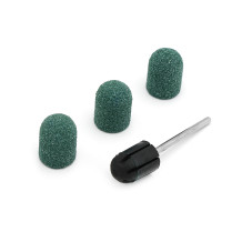 Cap set (3 pcs.) and rubber nozzle, size 10*15 mm, #120 green