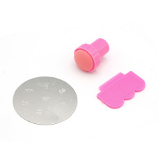 Stamping set, seal + disc pink