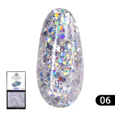 Гель-краска с глиттером, Solid Sequins color gel 5 гр, 06