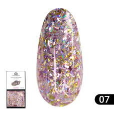 Гель-краска с глиттером, Solid Sequins color gel 5 гр, 07