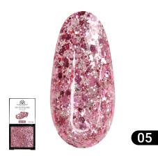 Гель-краска с глиттером, Solid Sequins color gel 5 гр, 05