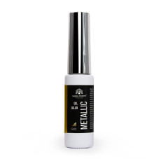Гель-краска с тонкой кистью METALLIC GEL, зеркальный эффект, Global Fashion, Gold, 10 мл Гель-краска с тонкой кистью METALLIC GEL, зеркальный эффект, Global Fashion, Gold, 10 мл