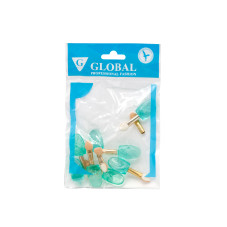 Set 8 aplicatoare pentru fard de pleoape, Global Fashion, culoare verde