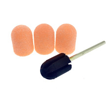 Set of caps (3 pcs) and rubber tip, size 10*15 mm, #80 orange