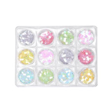Decor for nails, square, 12 colors