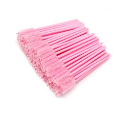 Straight screw-shaped brushes 50 pcs., light pink