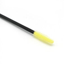 Set de 50 periuțe pentru extensii de gene, galben/negru