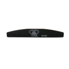 Pila unghii G11 Global Fashion, semiluna, neagra, granulatie 80/80