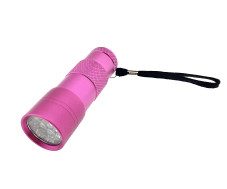 LED лампа-ліхтарик для гель лаку, 9 лампочок, Колір Рожевий