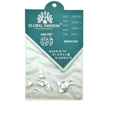 Nail decor, silver triangles (20 pcs)