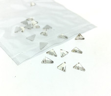 Nail decor, silver triangles (20 pcs)