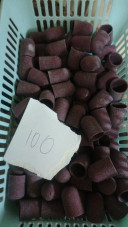 Колпачки абразива для педикюра, 16*25 мм, #100, brown, 1 шт.