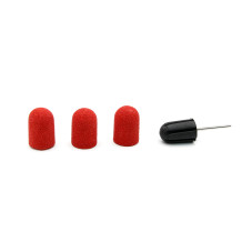 Cap set (3 pcs.) and rubber nozzle, size 16*25 mm, #80 red