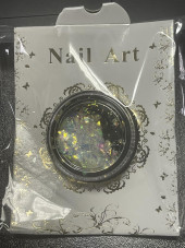 Декор для ногтей, битое стекло, с желтом отливом, Nail Art