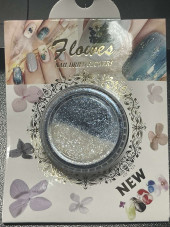 Nail decor, glitter, with a blue tint, Flower