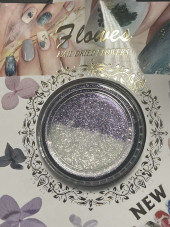 Nail decor, glitter, with a purple tint, Flower