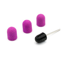 Set suport si 3 bucati rezerve smirghel pentru freza unghii, 13*19mm, granulatie 120, liliac