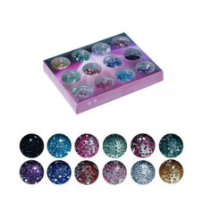 Decor nail, crystals, 12 colors