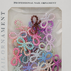 Nail decor in a package, Nail ornament, pearl bow