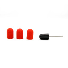 Set suport si 3 bucati smirghel rezerva pentru freza unghii, 16*25mm, rosu, granulatie 100