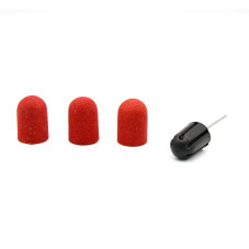 Cap set (3 pcs.) and rubber nozzle, size 16*25 mm, #120  red