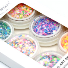 Nail Design Decor Global Fashion, set, 6 colors