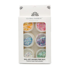Global Fashion nail Decor, set, 6 pcs