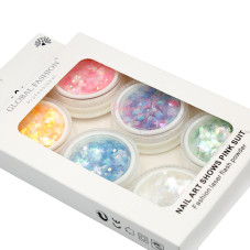 Global Fashion nail Decor, set, 6 pcs
