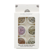 Global Fashion nail Decor, set, 6 pcs