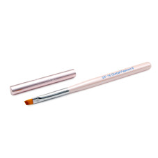 Pensula unghii cu varf diagonal, pentru gel, GF-16-6, Nr. 6, culoare roz