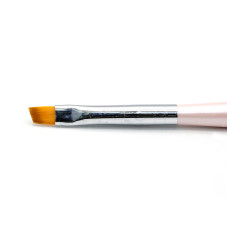 Pensula unghii cu varf diagonal, pentru gel, GF-16-6, Nr. 6, culoare roz