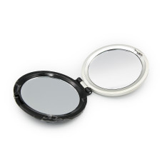Oglinda de poseta, rotunda, neagra cu pietre multicolore 4