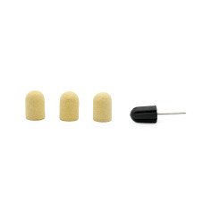 Set suport si 3 bucati smirghel rezerva pentru pila electrica unghii, 16*25mm, galben, granulatie 80
