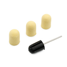 Cap set (3 pcs.) and rubber nozzle, size 16*25 mm, #120 yellow