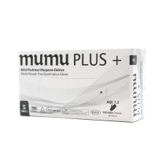 Mănuși din nitril, negru, mumu plus, S 100 bucăți