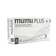 Mănuși din nitril, negru, mumu plus, S 100 bucăți