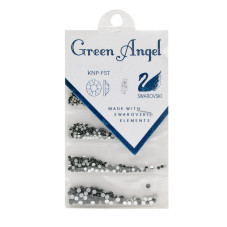 Swarovski Green Angel stones, black, mix sizes, 720 pcs