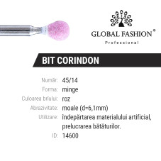 Corundum nozzle, medium ball, pink, 45/14