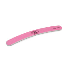 Pila pentru unghii Global Fashion, banana, culoare roz, granulatie 100/100