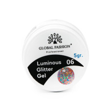 Гліттер гель що світиться в темряві, 5 гр, Luminous Glitter Gel 06