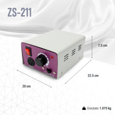 Pilă - freză electrică pentru manichiură și pedichiură, Lina ZS-211, 12W, 25000RPM, Gri