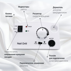 Аппарат для маникюра и педикюра 35000 оборотов ZS-602, цвет белый