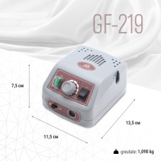 Freza electrica profesionala, pila electrica unghii, GF-219, Global Fashion, 100W, 45000 rpm, gri