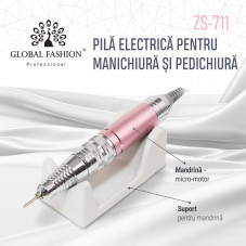 Pila electrica manichiura, ZS-711,  65W, 35000 rpm, Roz