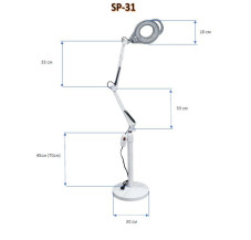 Lampa cosmetica cu lupa 5X, SP-31, 24W, stativ de podea