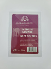 Gel tips for nail extensions, "medium square" shape, 240 pcs