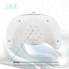 Лампа для сушки ногтей led/uv 54W Rainbow Sun X silver